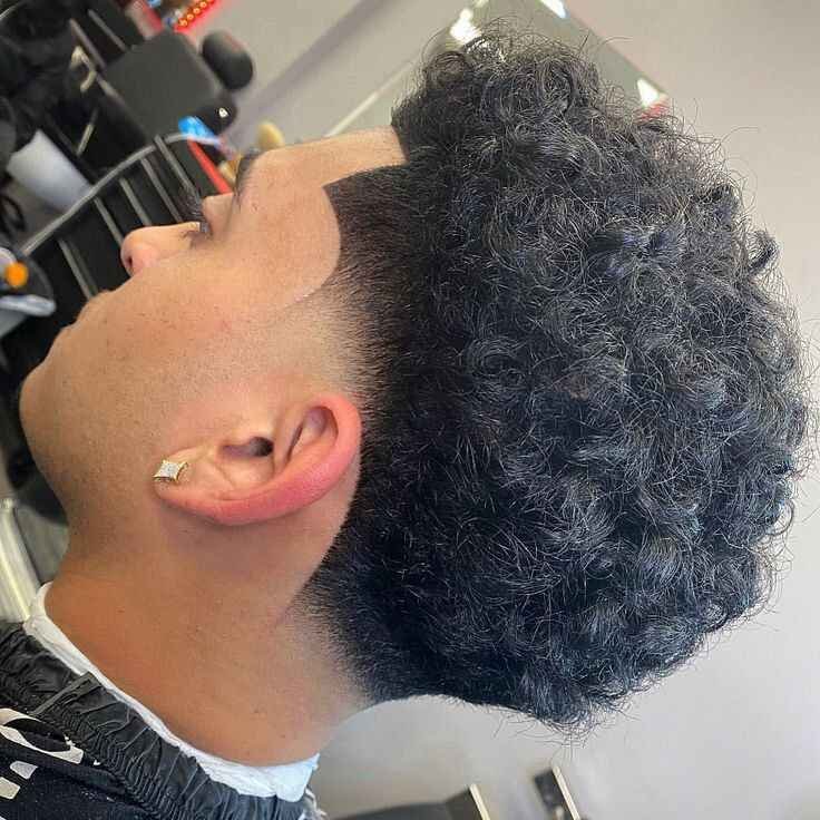 curly tapered fade