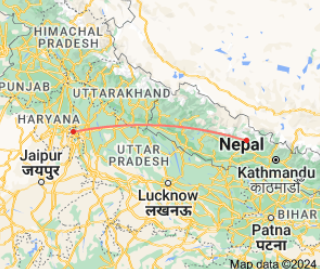 delhi to nepal distance