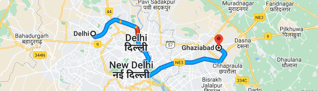 Delhi to Ghaziabad